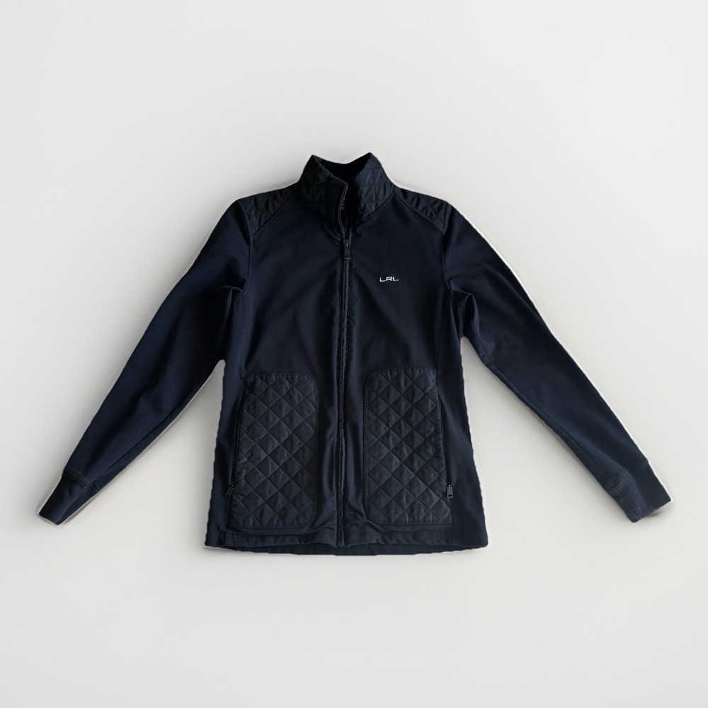 Lauren Ralph Lauren‎ Quilted Jacket Full Zip Athleisure Light Womens Sz XS Black